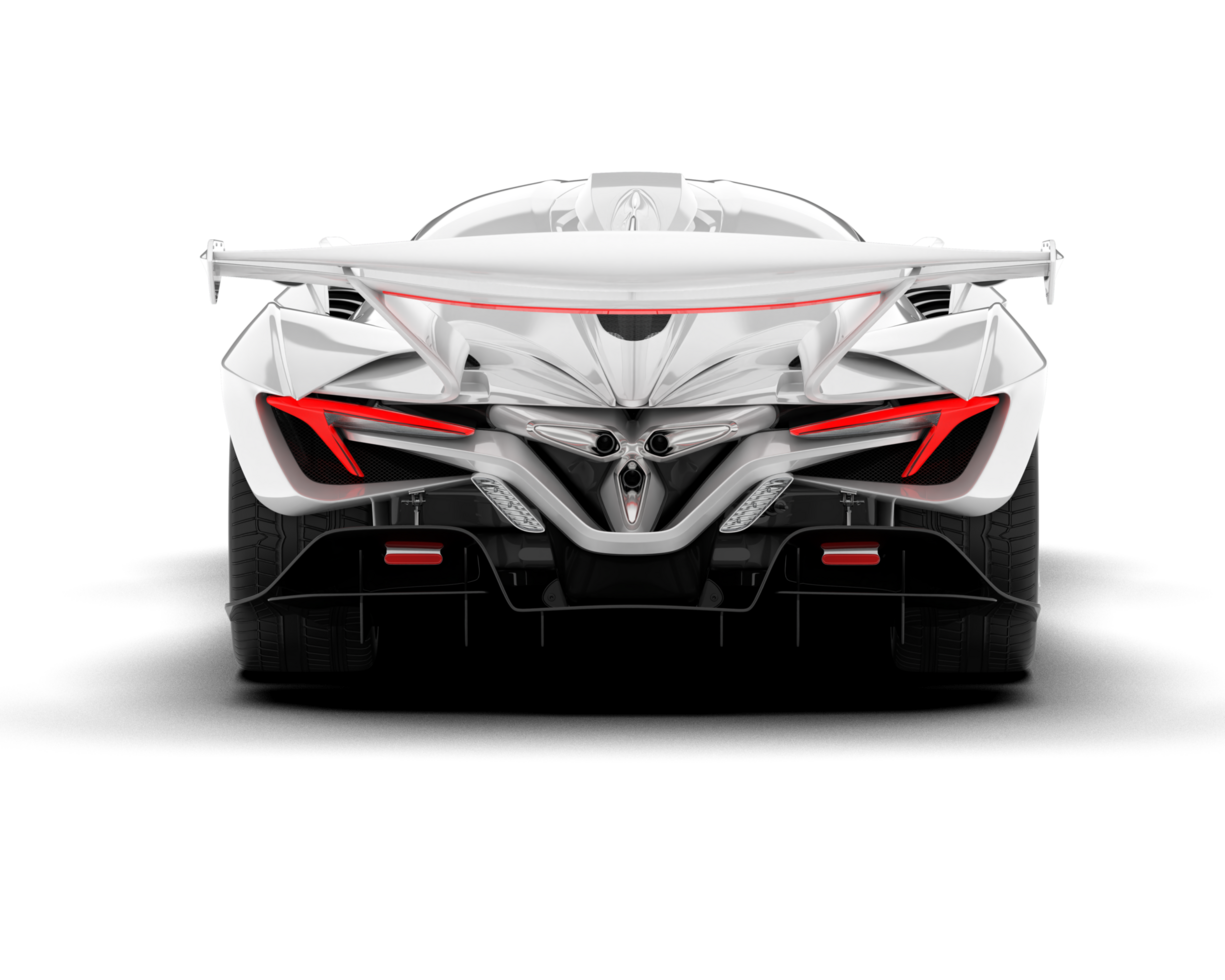 White sport car on transparent background. 3d rendering - illustration png
