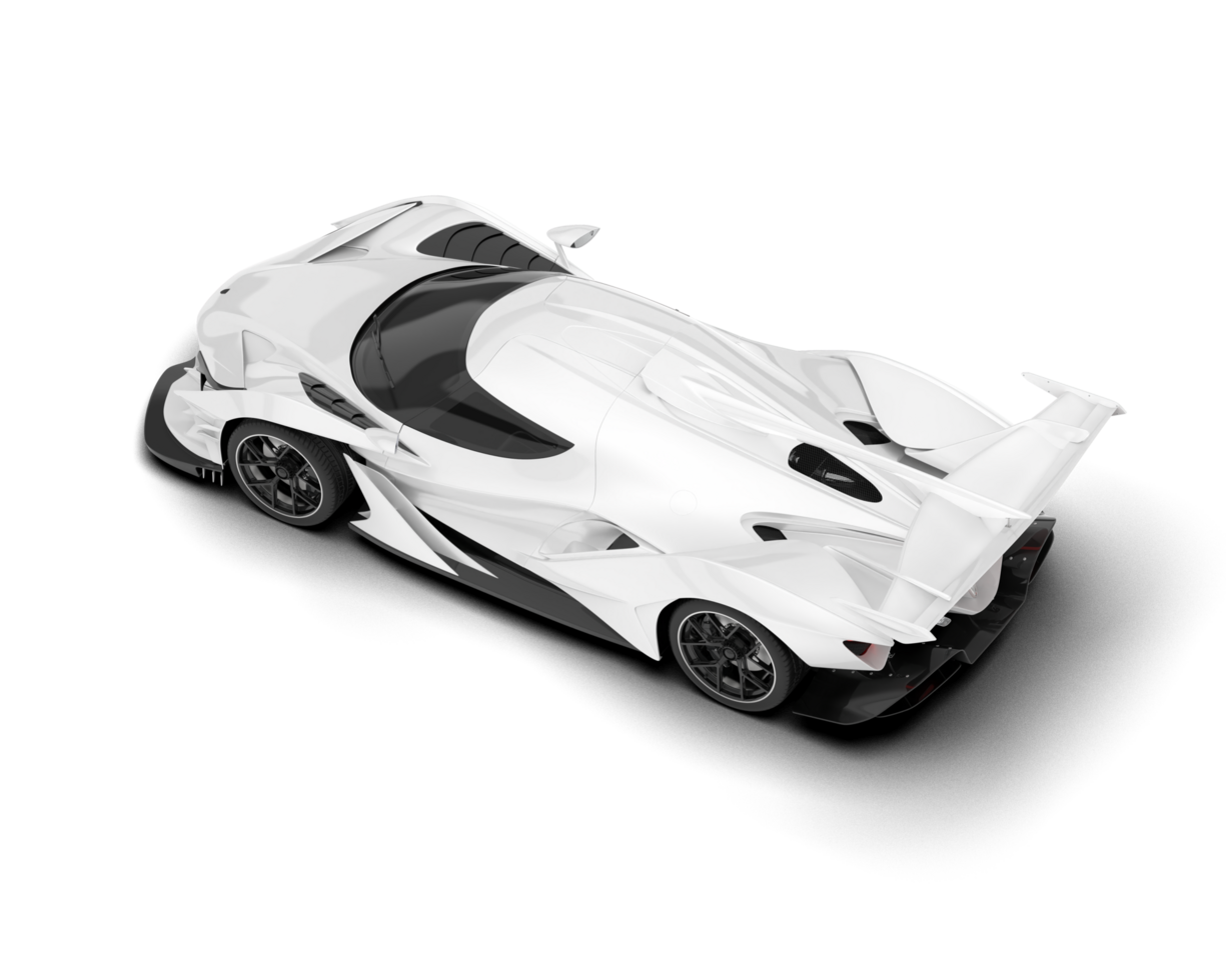 White sport car on transparent background. 3d rendering - illustration png