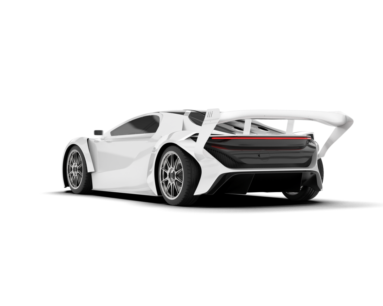 White sport car on transparent background. 3d rendering - illustration png