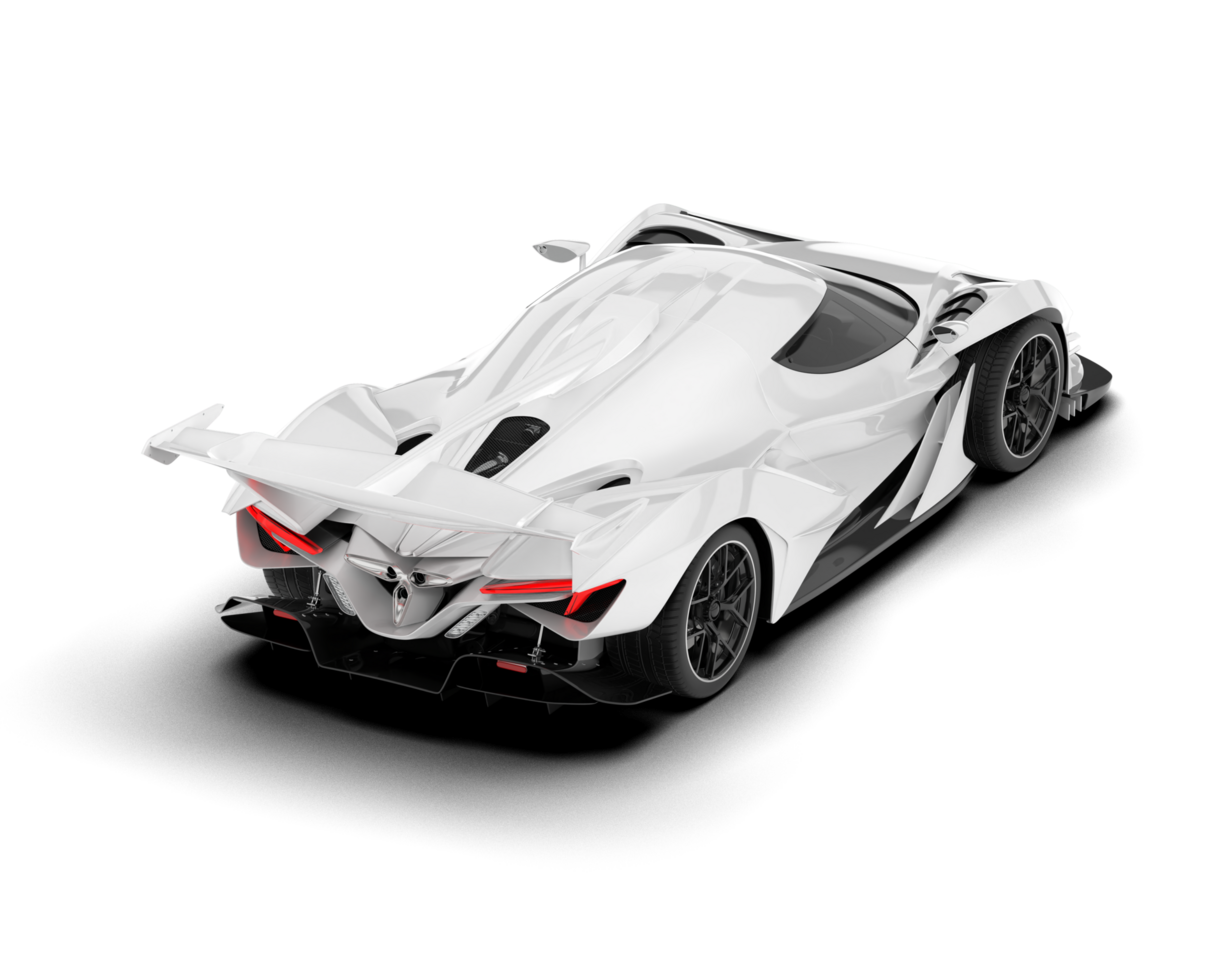 White sport car on transparent background. 3d rendering - illustration png