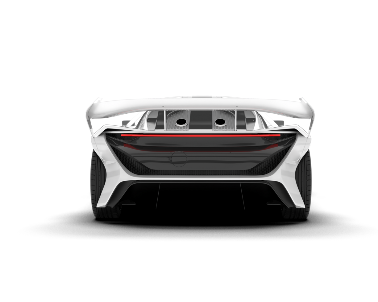 White sport car on transparent background. 3d rendering - illustration png