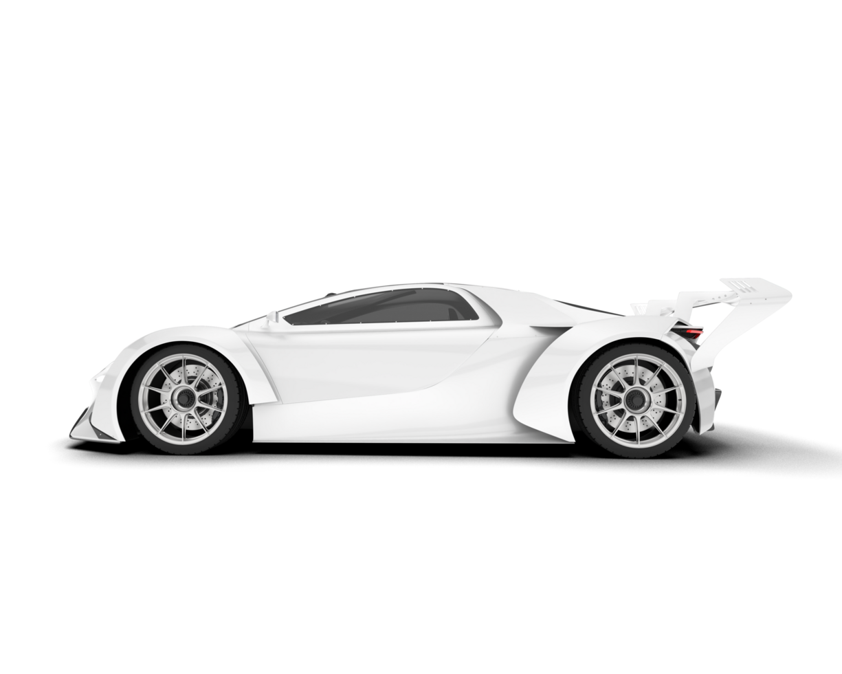 White sport car on transparent background. 3d rendering - illustration png