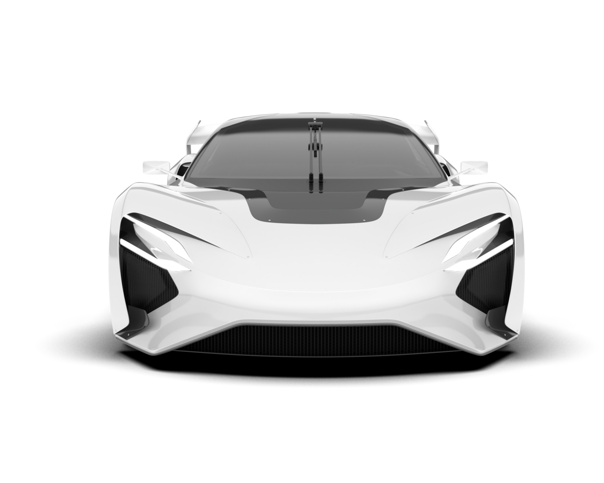 White sport car on transparent background. 3d rendering - illustration png