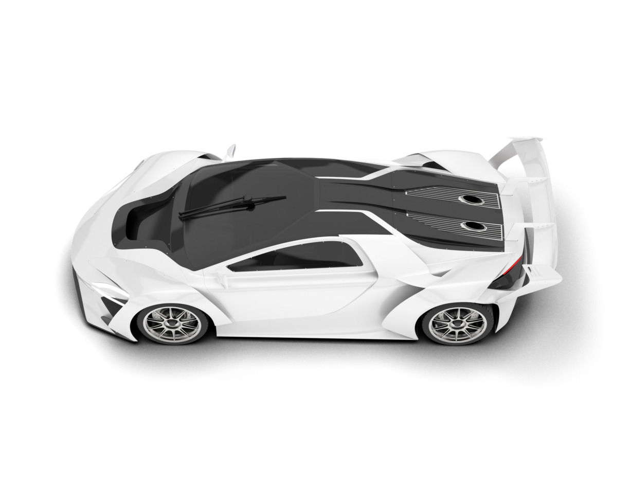 White sport car on transparent background. 3d rendering - illustration png
