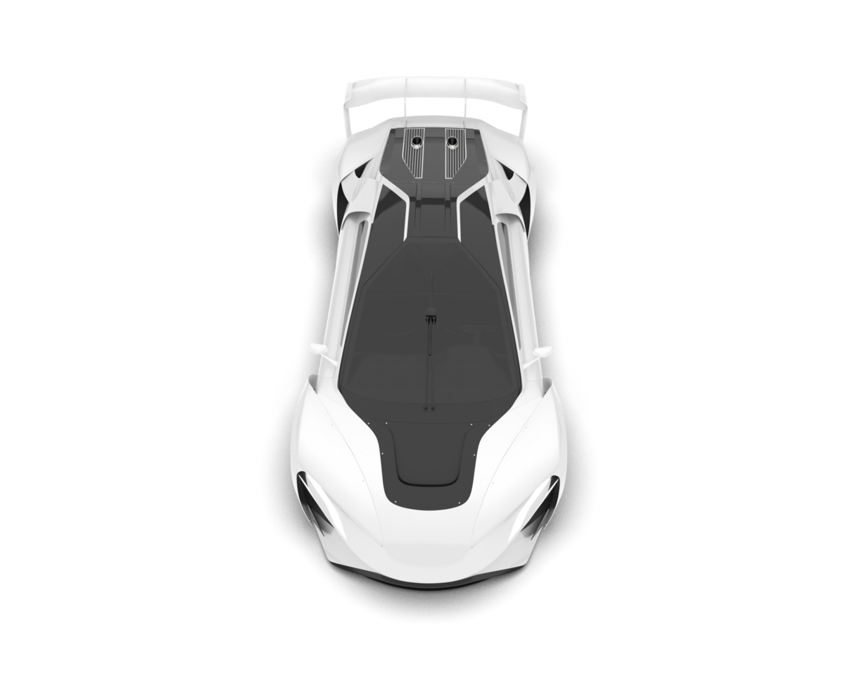 White sport car on transparent background. 3d rendering - illustration png