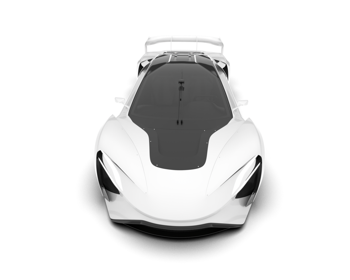 White sport car on transparent background. 3d rendering - illustration png