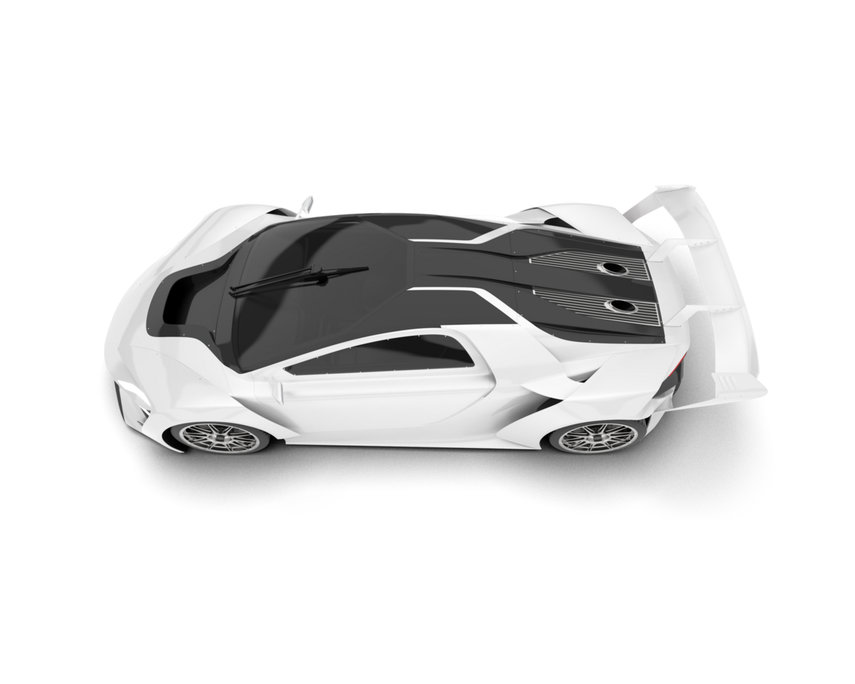 White sport car on transparent background. 3d rendering - illustration png