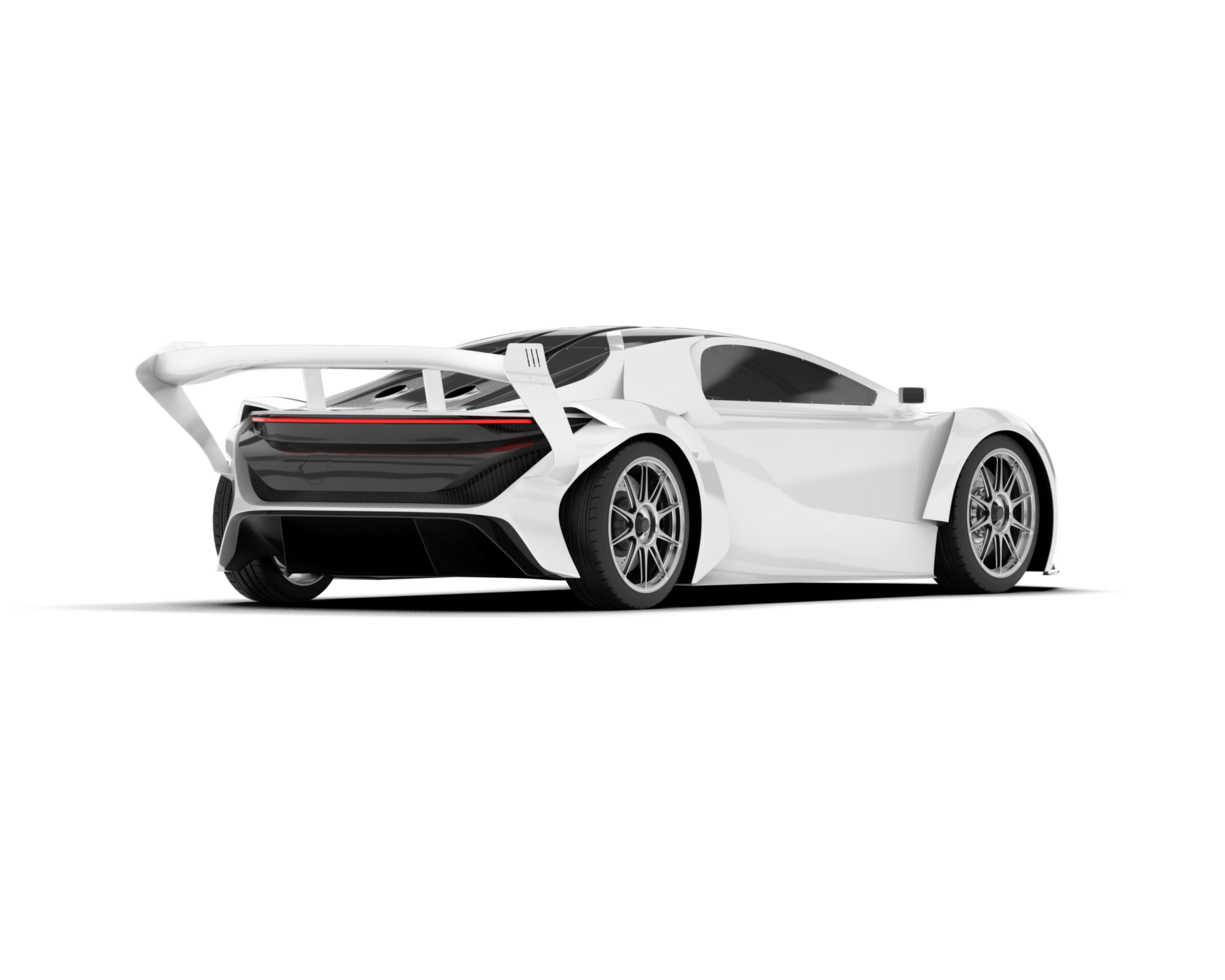 White sport car on transparent background. 3d rendering - illustration png