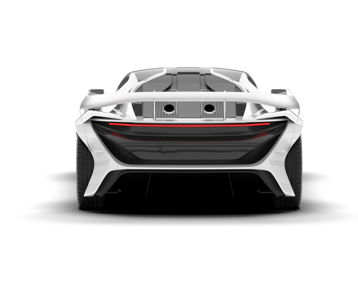 White sport car on transparent background. 3d rendering - illustration png