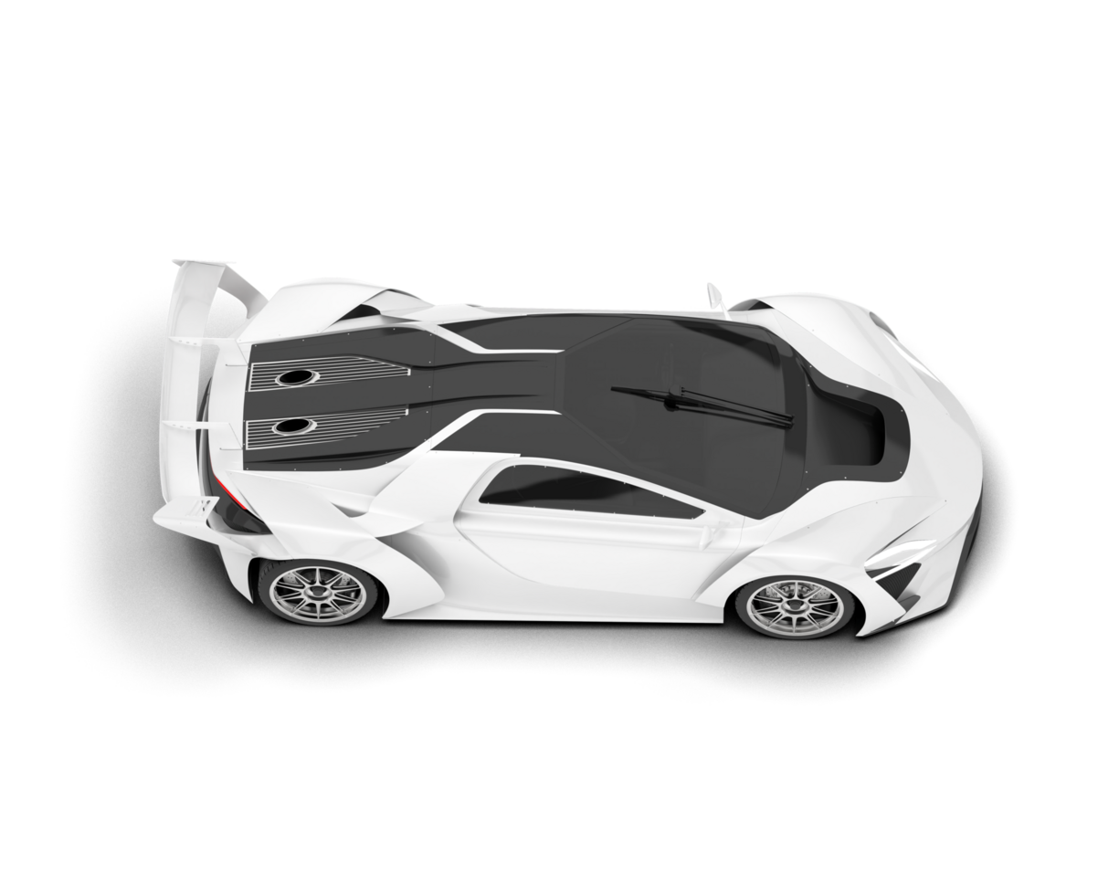 White sport car on transparent background. 3d rendering - illustration png