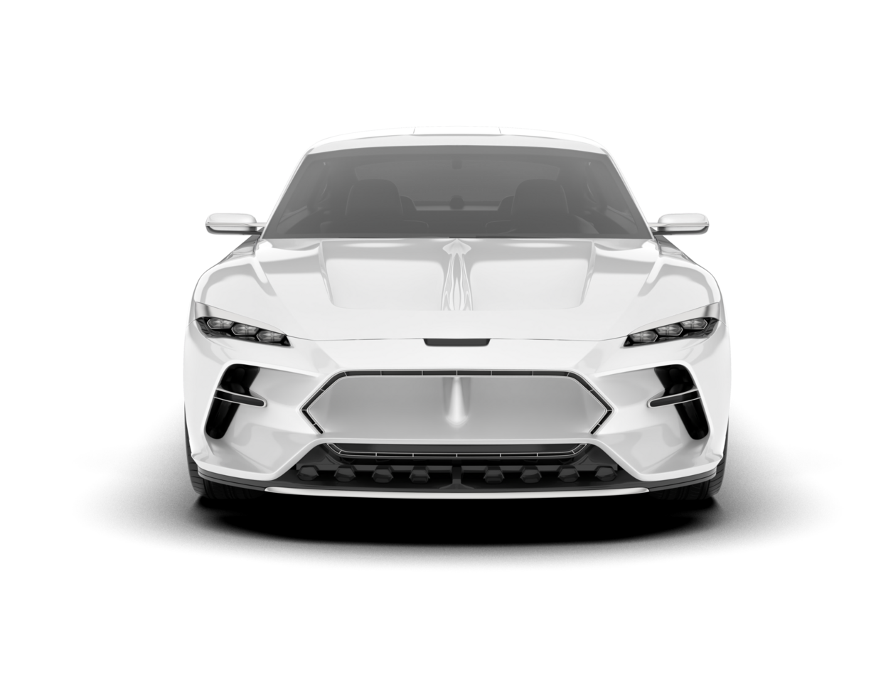 White sport car on transparent background. 3d rendering - illustration png