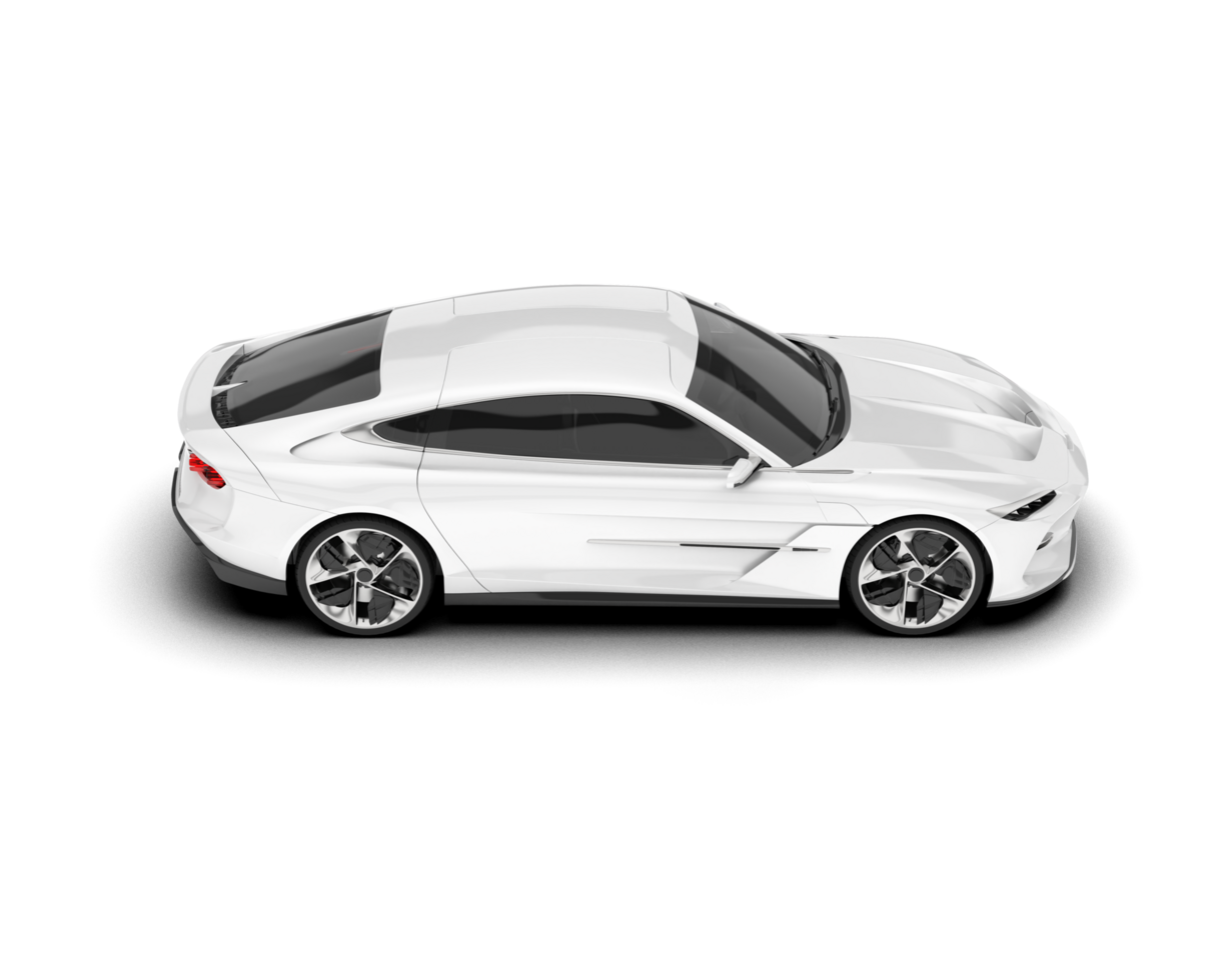 White sport car on transparent background. 3d rendering - illustration png