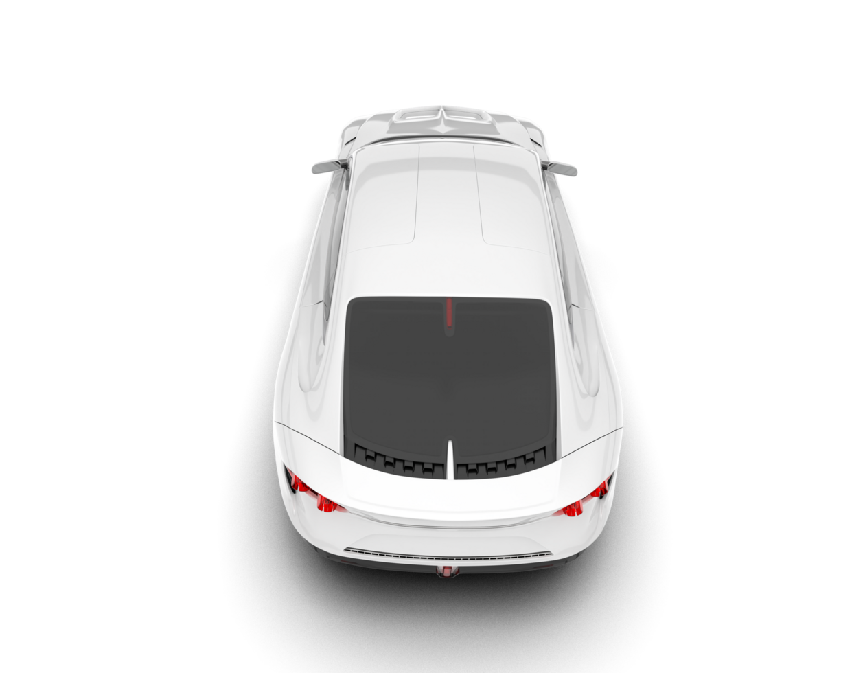 White sport car on transparent background. 3d rendering - illustration png
