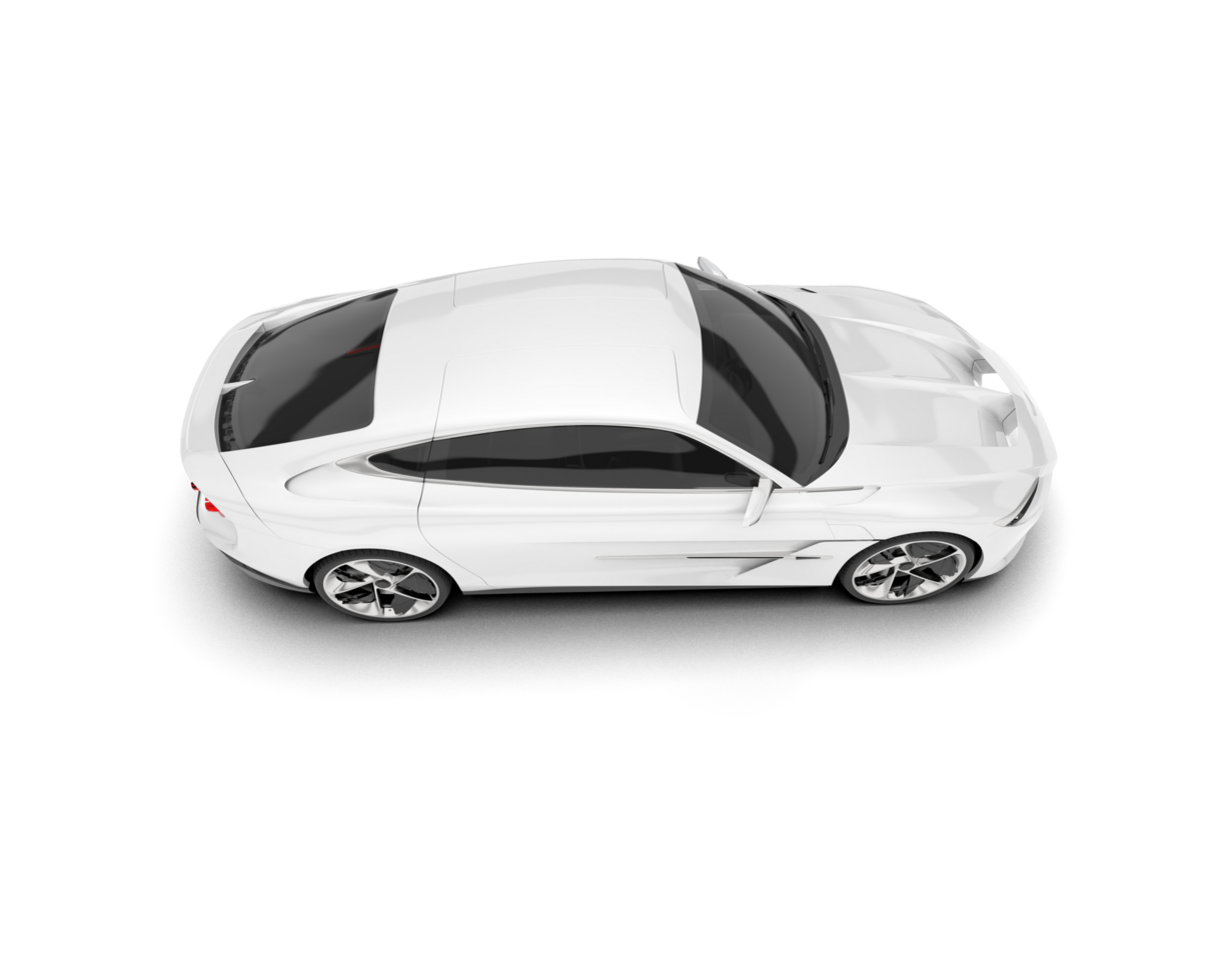 White sport car on transparent background. 3d rendering - illustration png