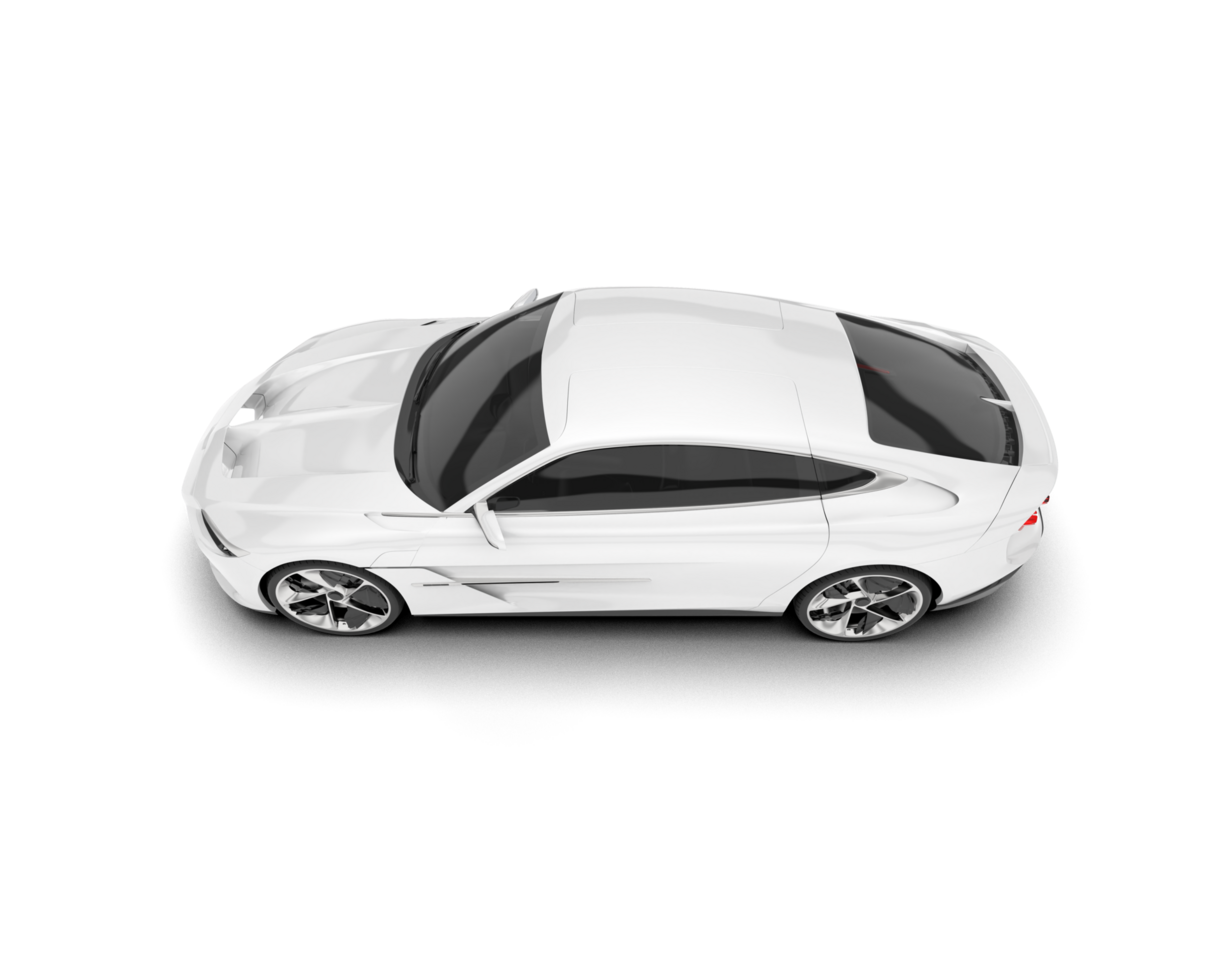 White sport car on transparent background. 3d rendering - illustration png