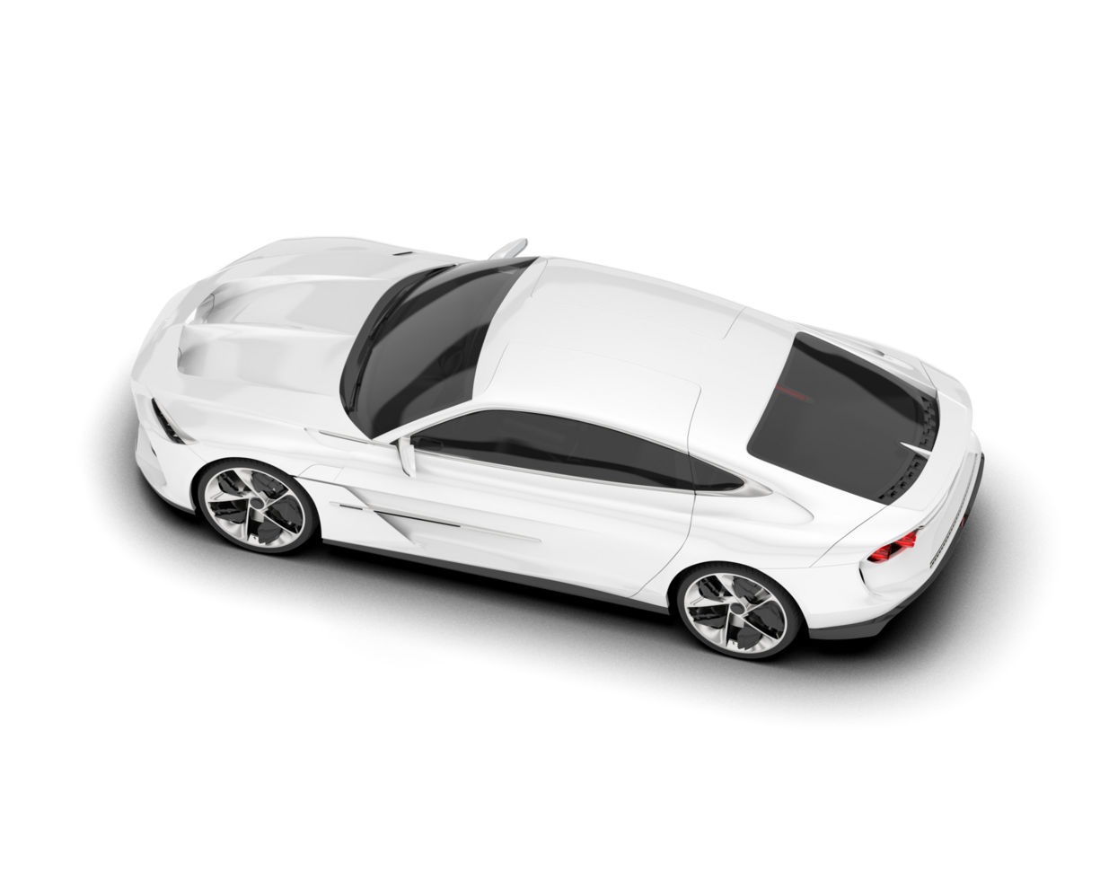 White sport car on transparent background. 3d rendering - illustration png