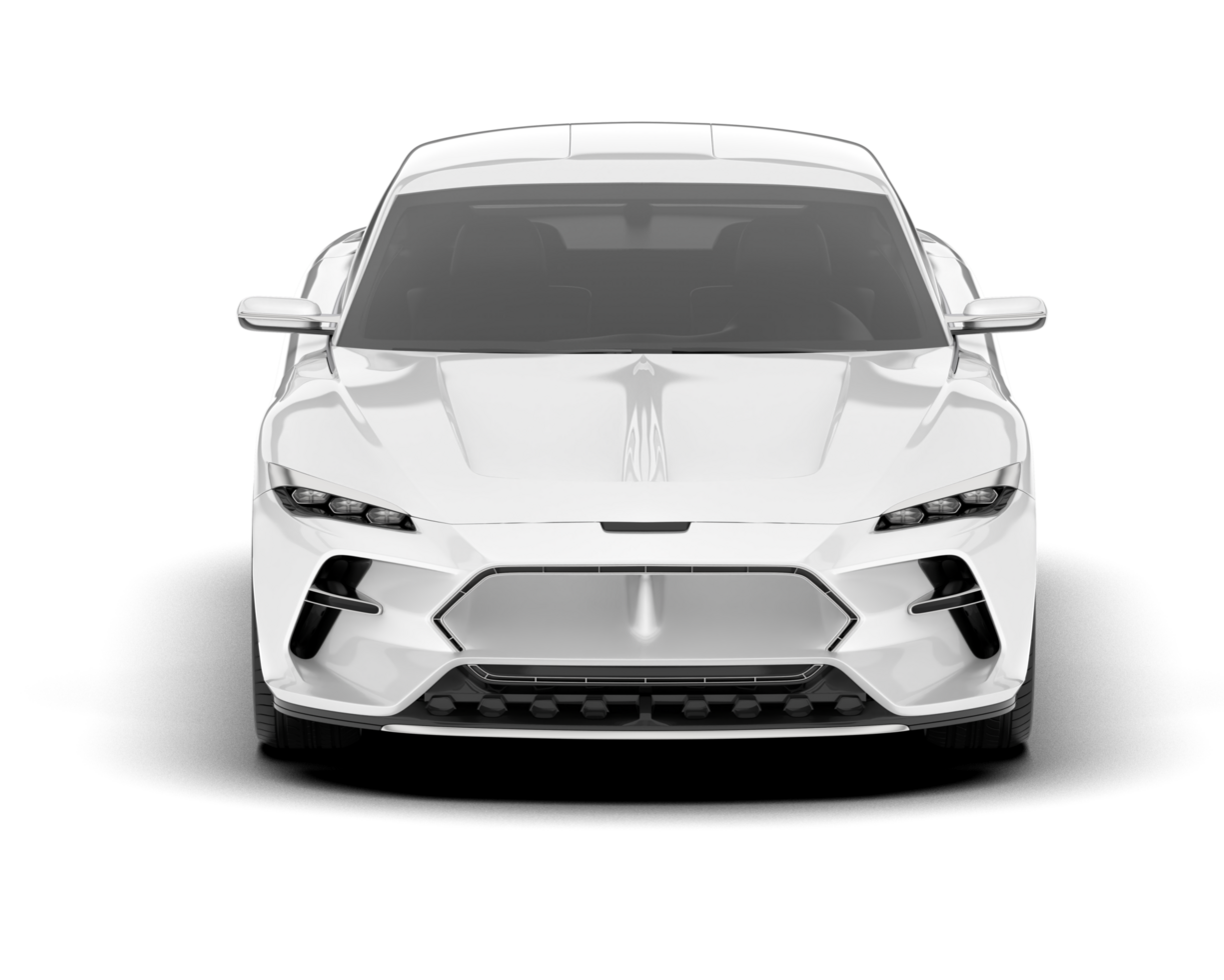 White sport car on transparent background. 3d rendering - illustration png