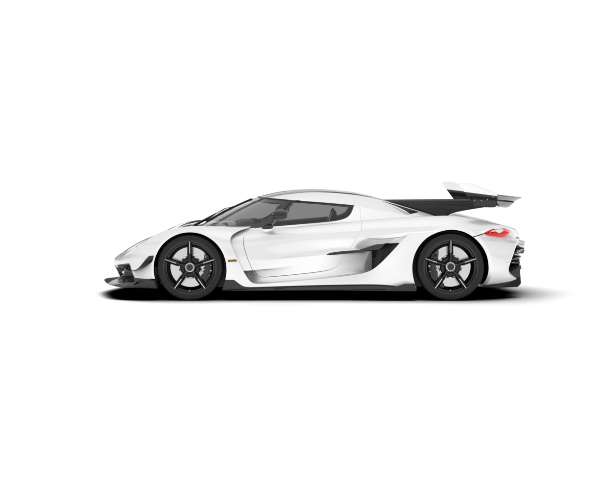 White sport car on transparent background. 3d rendering - illustration png
