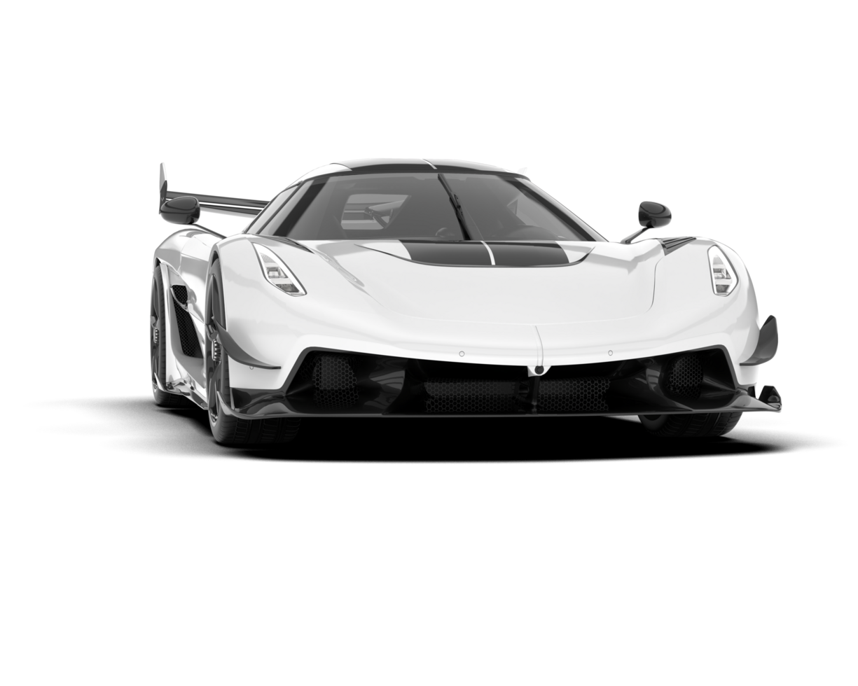 White sport car on transparent background. 3d rendering - illustration png
