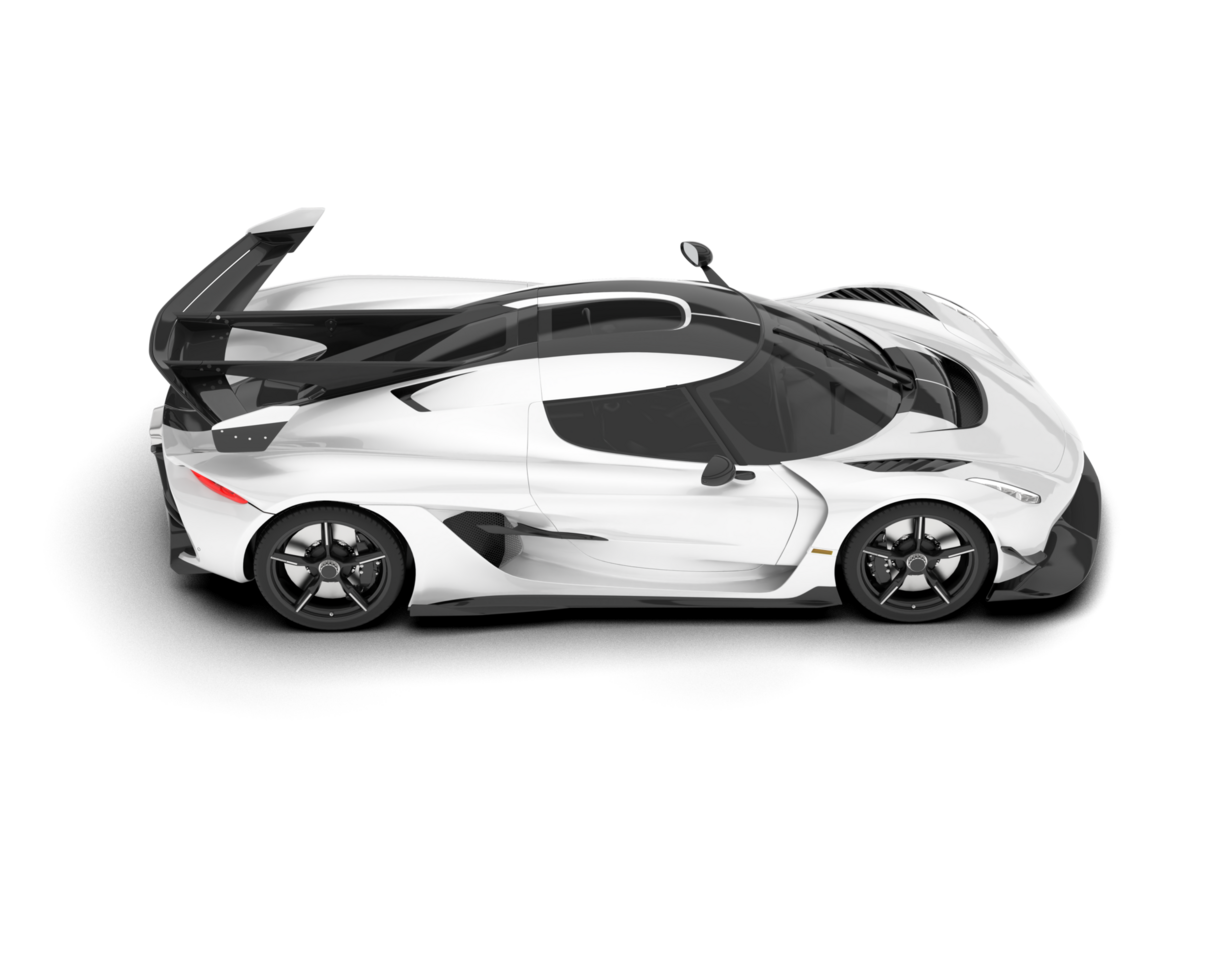 White sport car on transparent background. 3d rendering - illustration png
