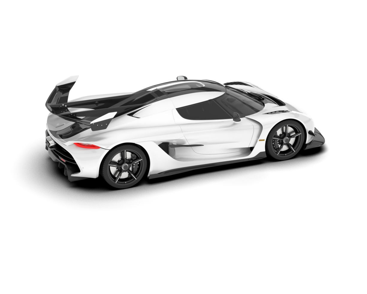 White sport car on transparent background. 3d rendering - illustration png