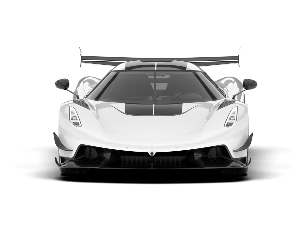 White sport car on transparent background. 3d rendering - illustration png