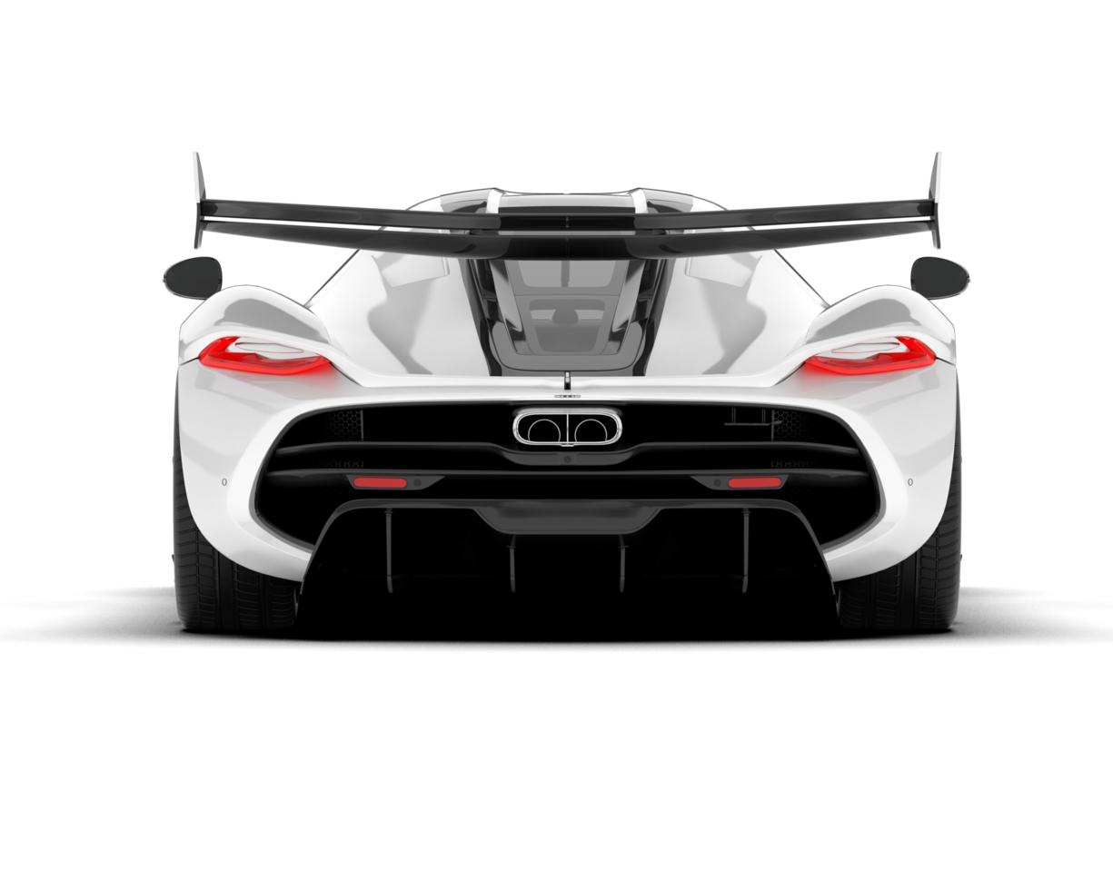 White sport car on transparent background. 3d rendering - illustration png