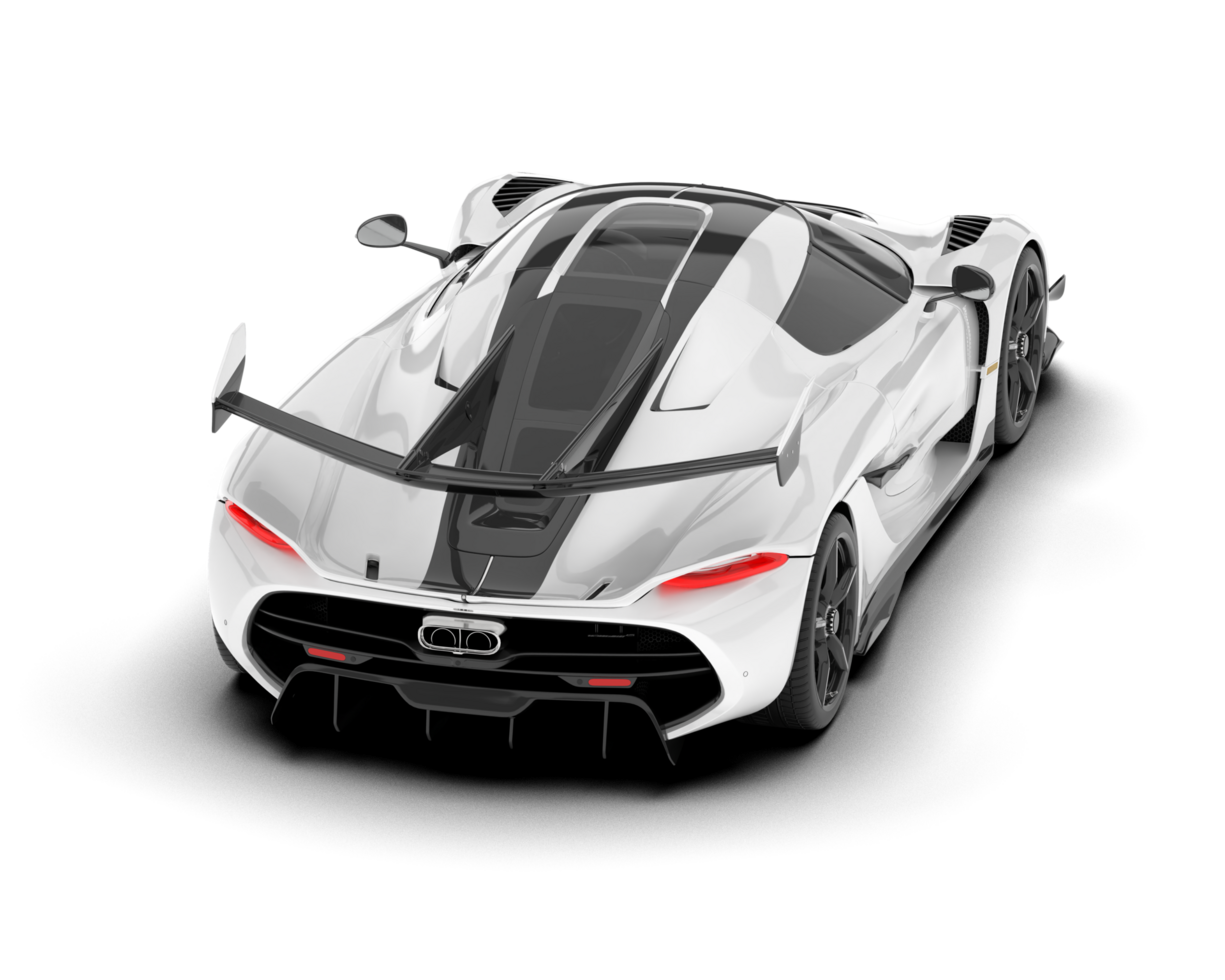 White sport car on transparent background. 3d rendering - illustration png