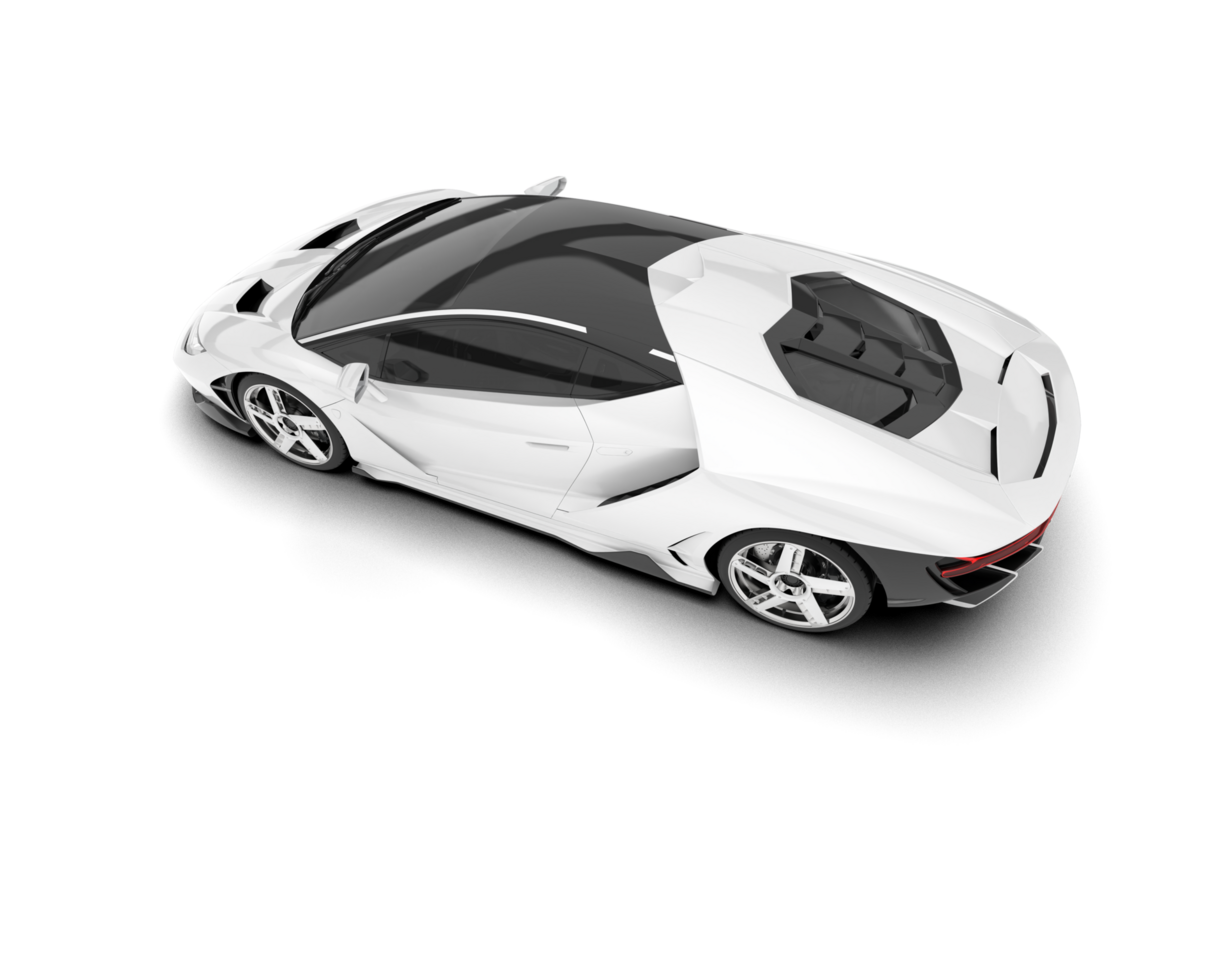 White sport car on transparent background. 3d rendering - illustration png