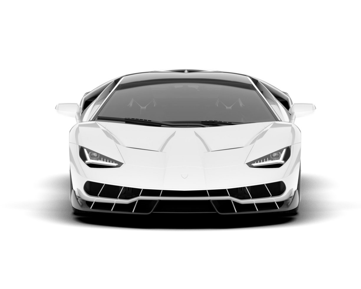 White sport car on transparent background. 3d rendering - illustration png