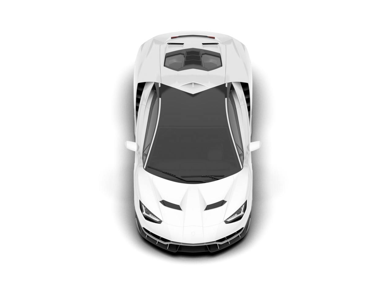 White sport car on transparent background. 3d rendering - illustration png