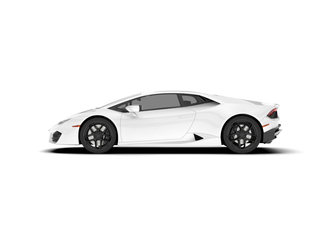 White sport car on transparent background. 3d rendering - illustration png
