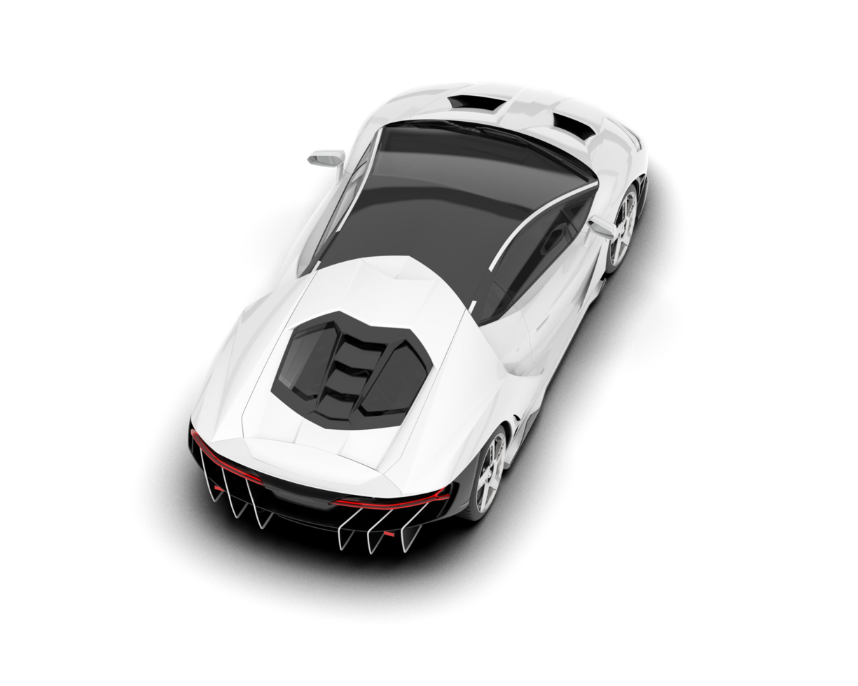 White sport car on transparent background. 3d rendering - illustration png