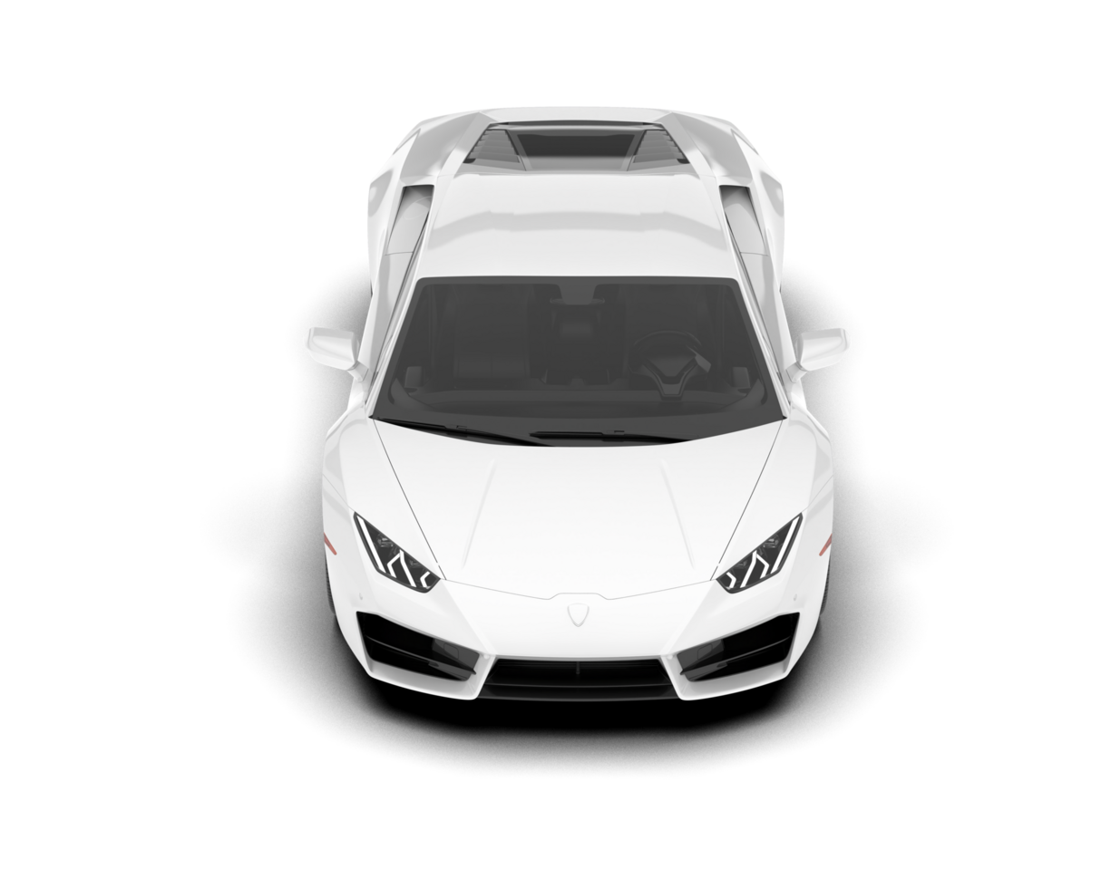 White sport car on transparent background. 3d rendering - illustration png