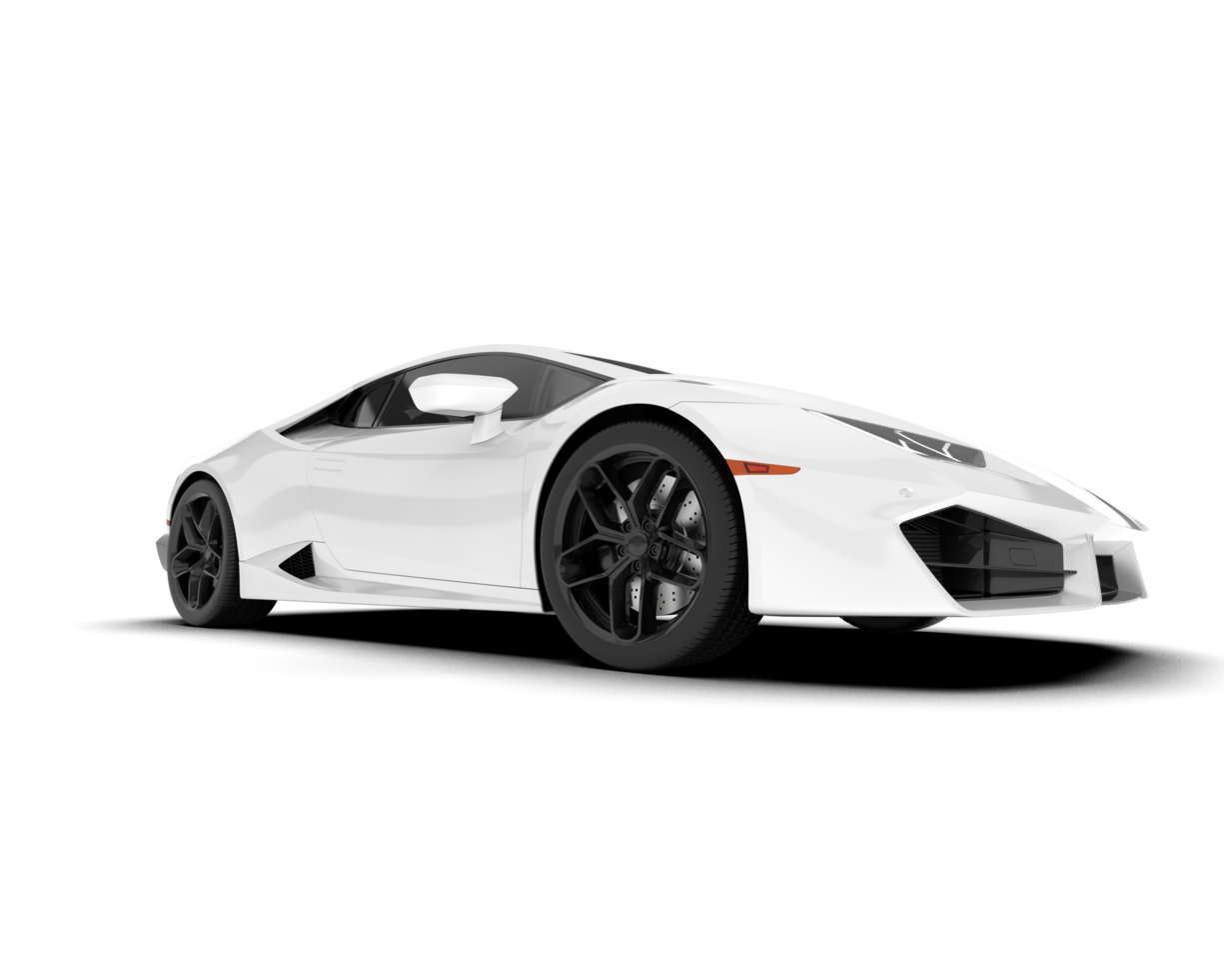 White sport car on transparent background. 3d rendering - illustration png