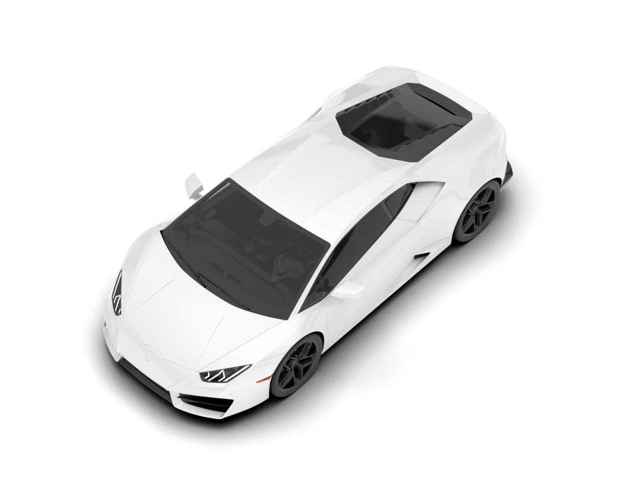 White sport car on transparent background. 3d rendering - illustration png