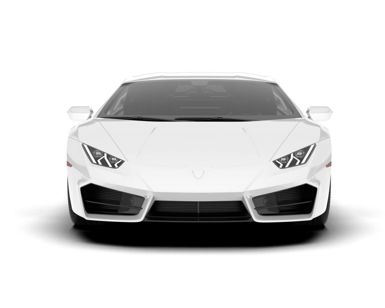 White sport car on transparent background. 3d rendering - illustration png