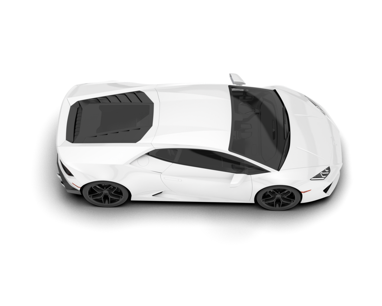 White sport car on transparent background. 3d rendering - illustration png