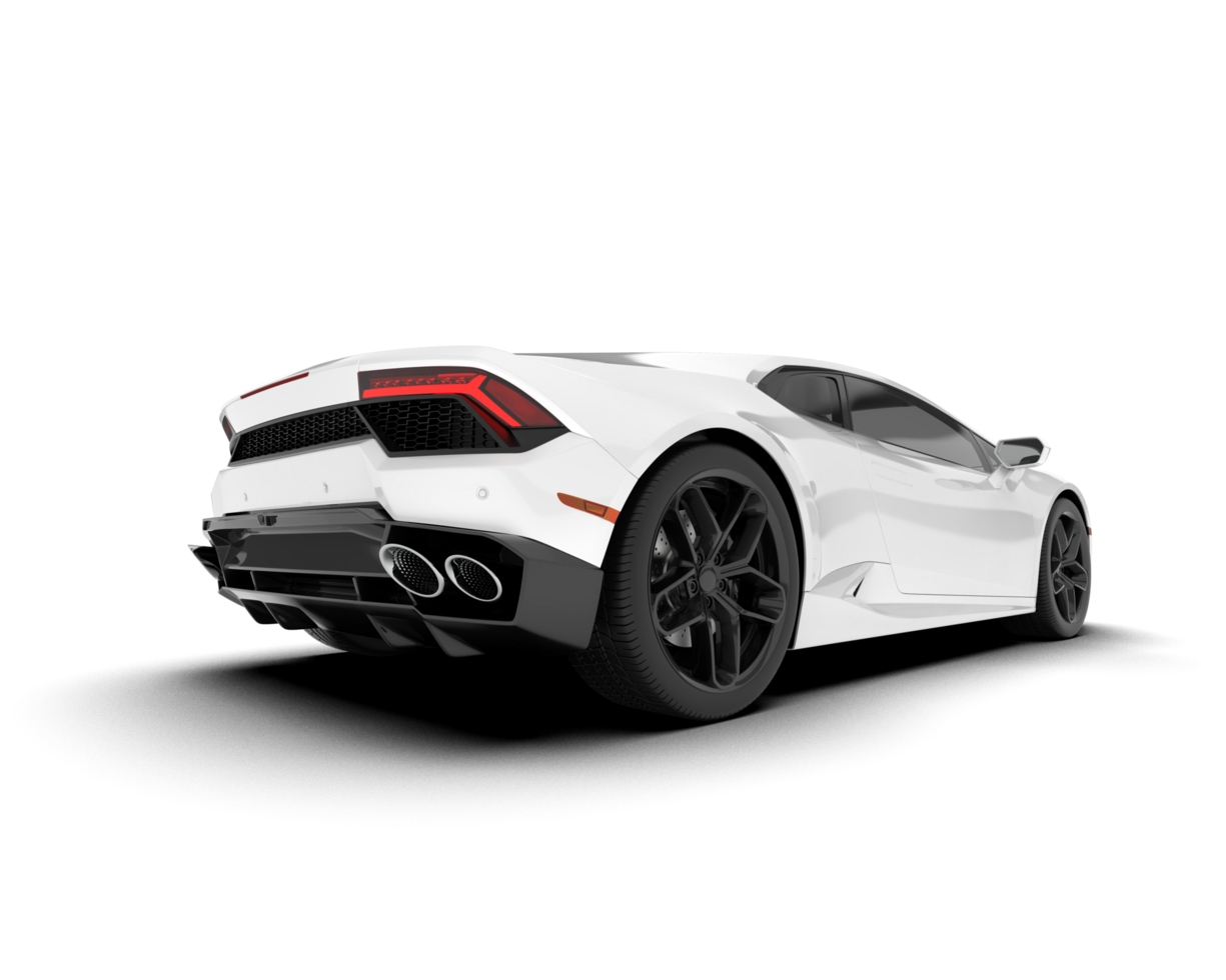 White sport car on transparent background. 3d rendering - illustration png