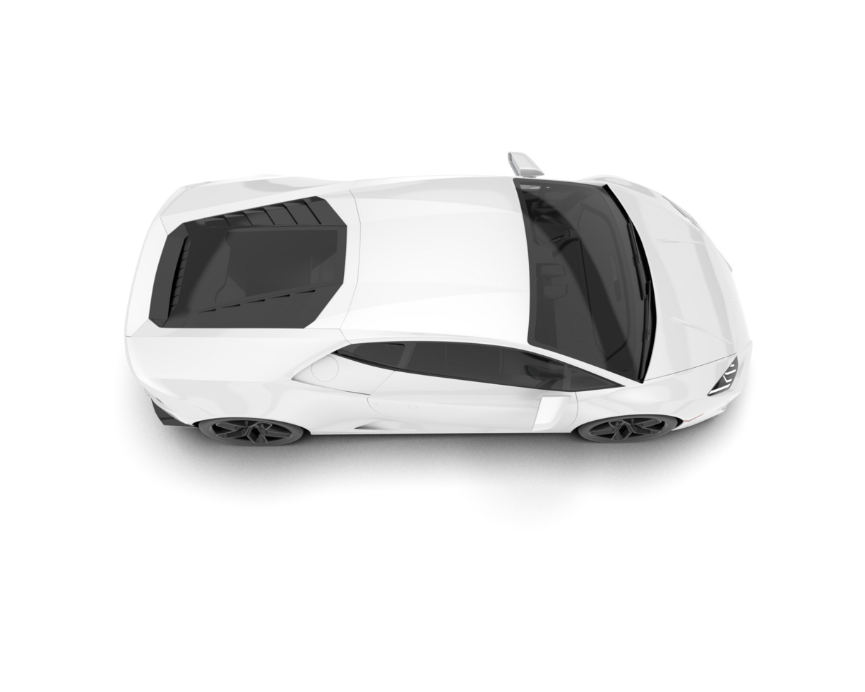 White sport car on transparent background. 3d rendering - illustration png