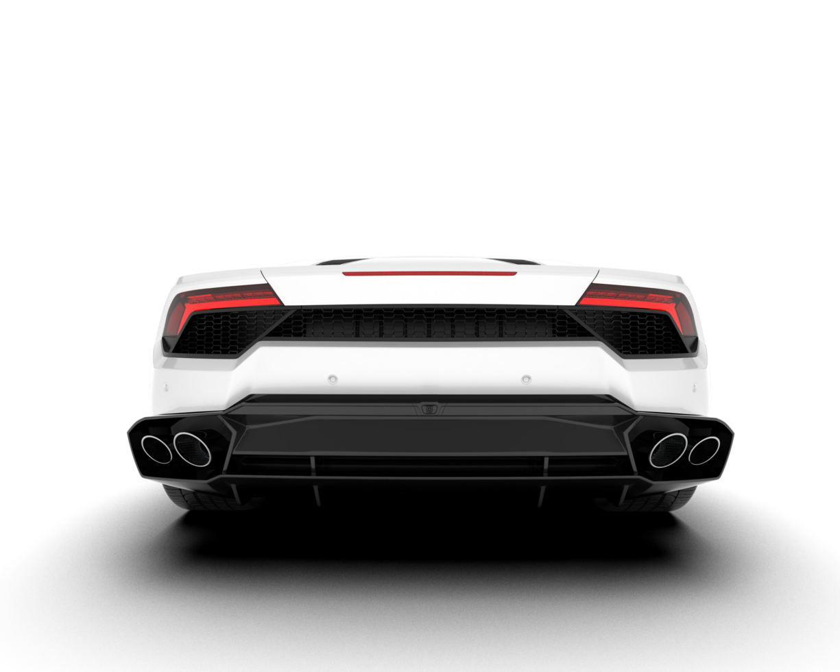 White sport car on transparent background. 3d rendering - illustration png