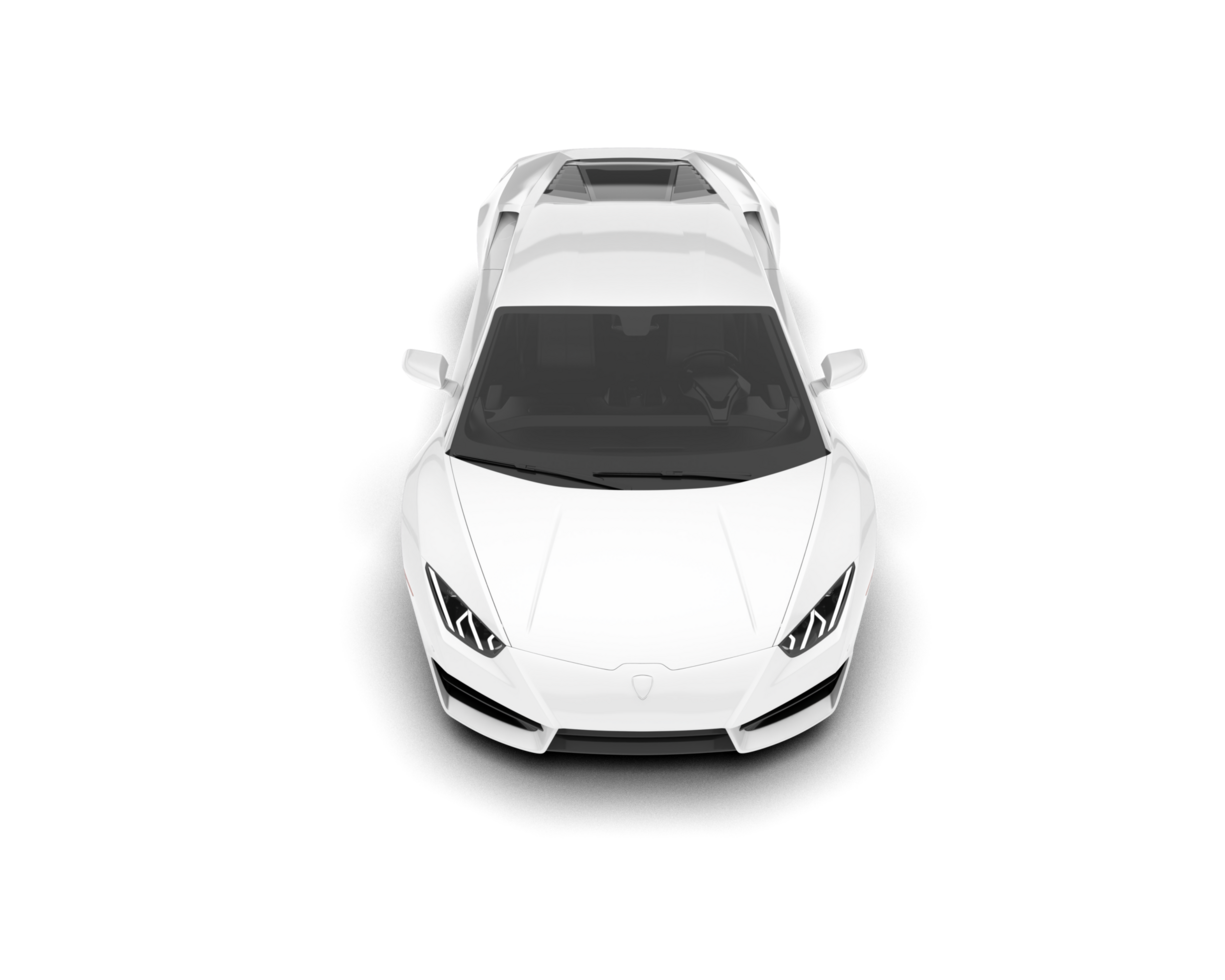 White sport car on transparent background. 3d rendering - illustration png