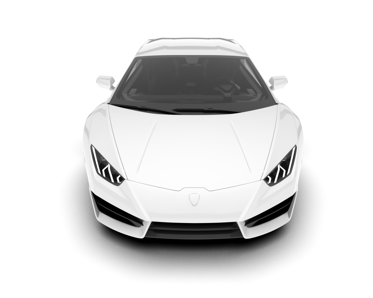White sport car on transparent background. 3d rendering - illustration png