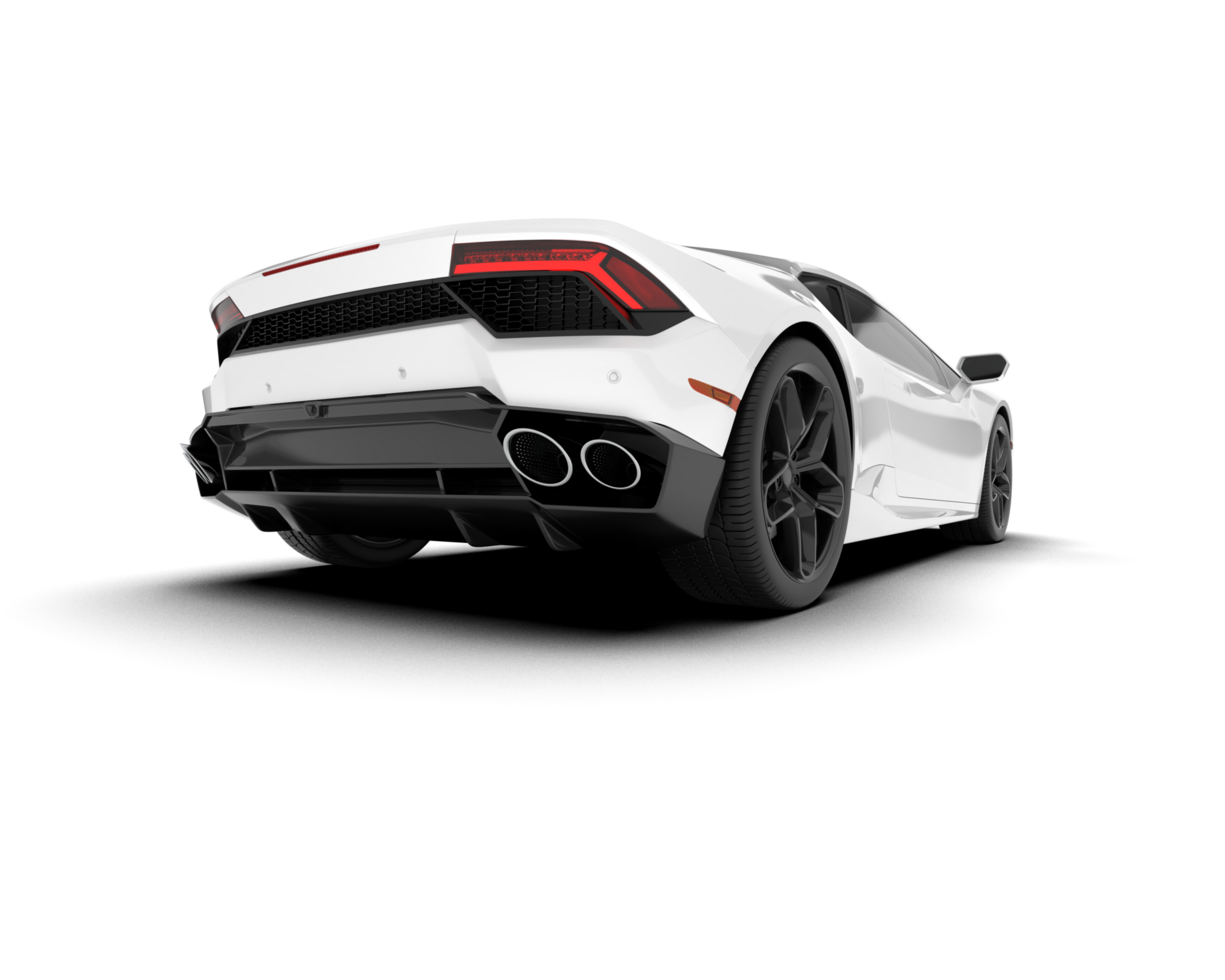 White sport car on transparent background. 3d rendering - illustration png