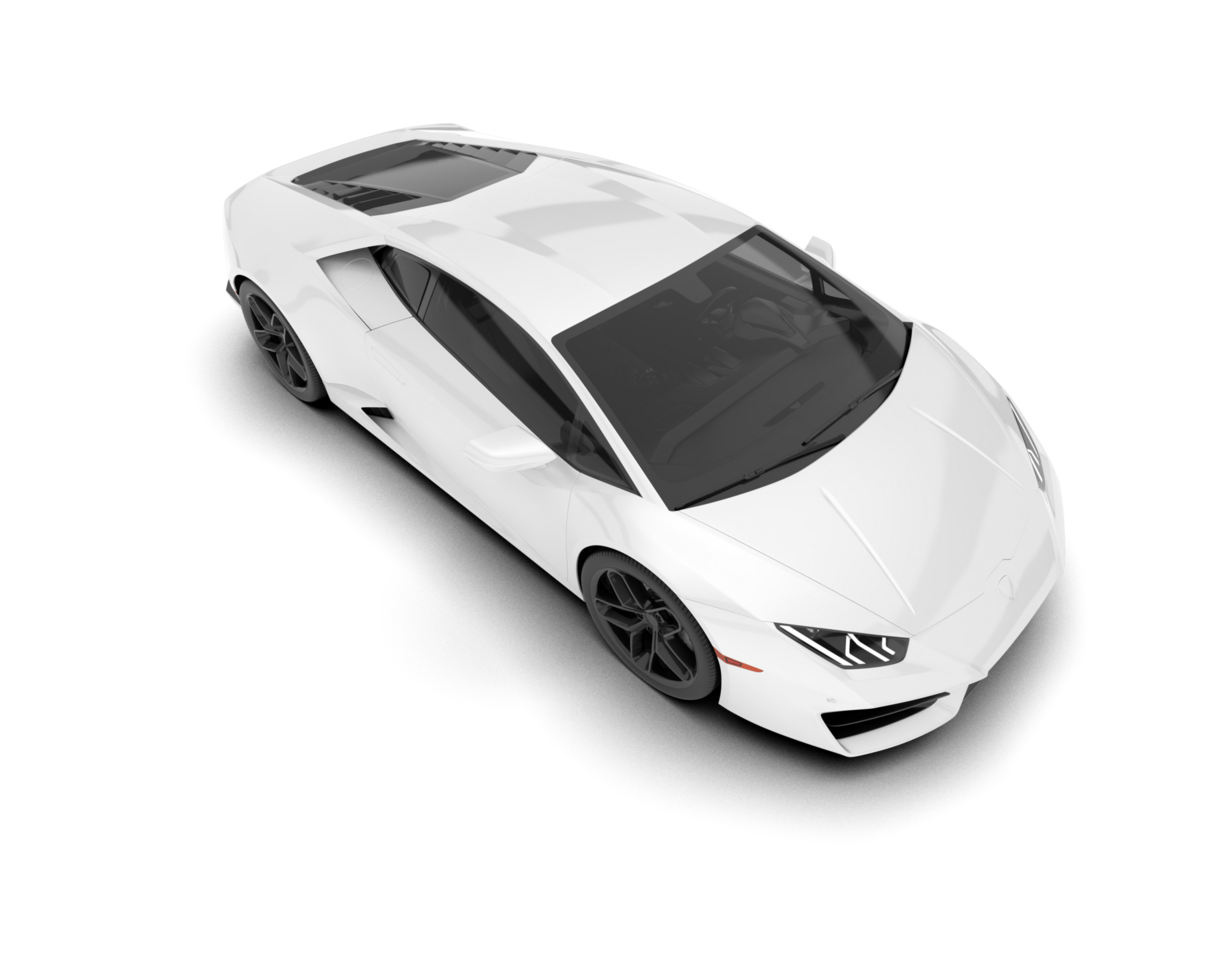 White sport car on transparent background. 3d rendering - illustration png