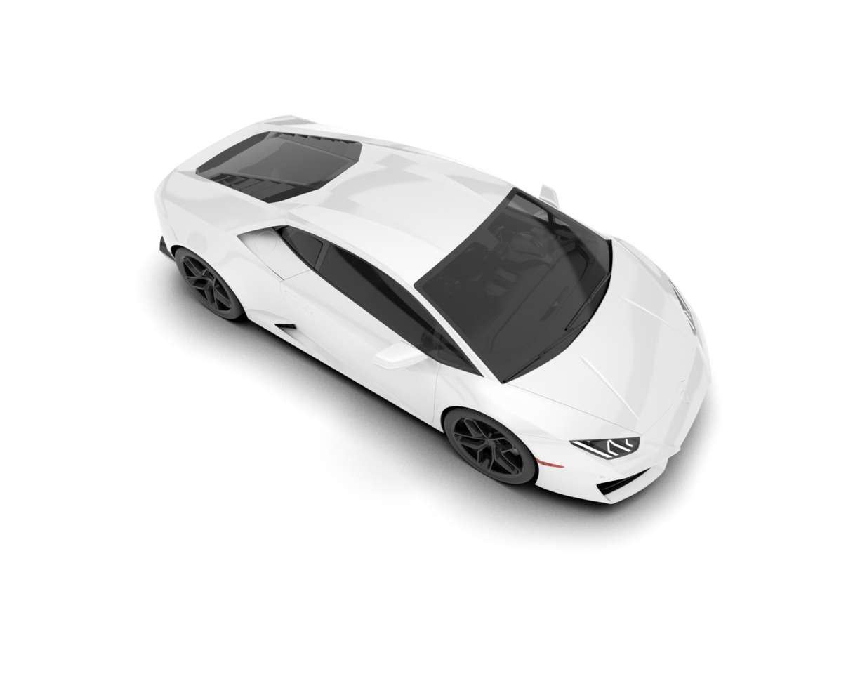 White sport car on transparent background. 3d rendering - illustration png