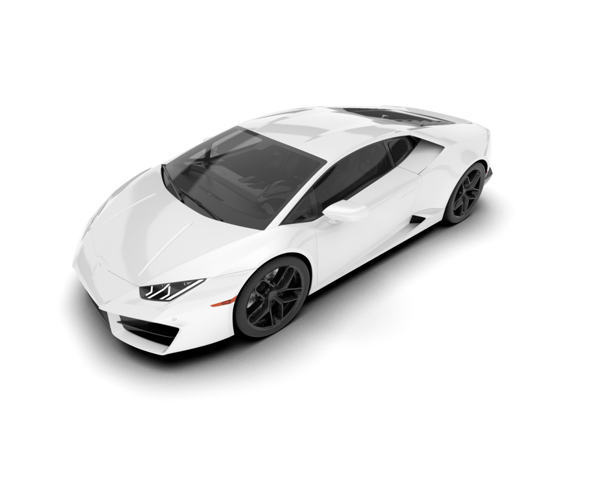 White sport car on transparent background. 3d rendering - illustration png