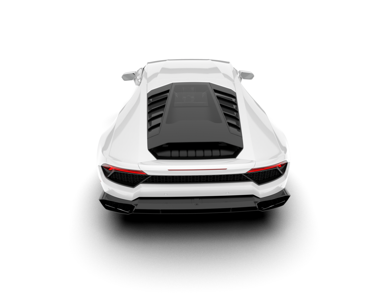 White sport car on transparent background. 3d rendering - illustration png