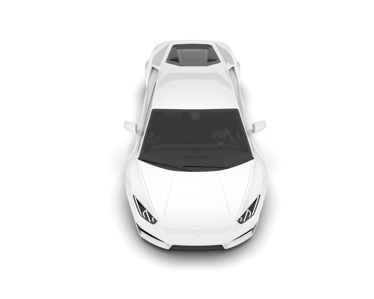 White sport car on transparent background. 3d rendering - illustration png