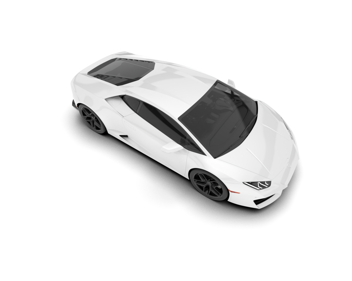 White sport car on transparent background. 3d rendering - illustration png